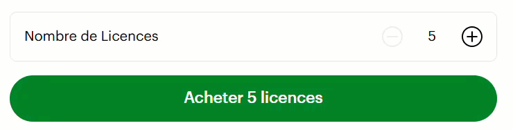 cette image montre la façon d’utiliser le bouton Ajouter pour augmenter le nombre de codes à acheter.