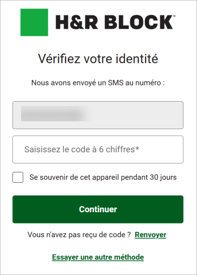 la page de connexion affiche un champ permettant d’inscrire un numéro de téléphone et un code de vérification.
